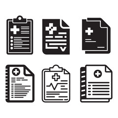 Medical file document report line art vector illustration modern design