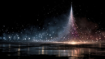 Christmas fir tree card. Fantasy fairy tale. New Year eve