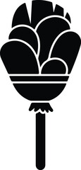 Silhouette Stylized Flower Bud Artichoke Icon Vector Illustration