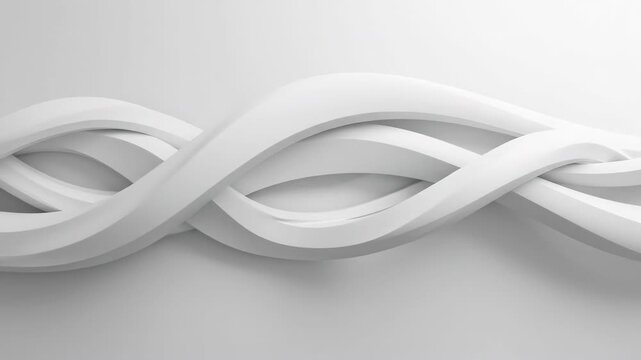 White Abstract Interlocking Curves Wave Background Design Element