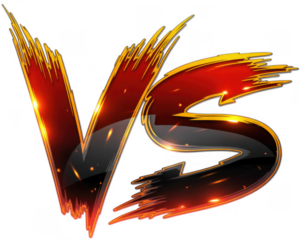 Vs symbol with red and gold gradient versus isolated on a transparent background