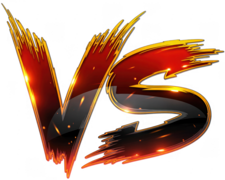 Vs symbol with red and gold gradient versus isolated on a transparent background - Powered by Adobe
