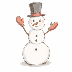 snowman isolated on white background