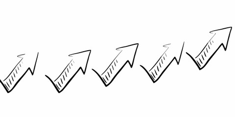 A series of jagged hand drawn black arrows pointing generally to the right