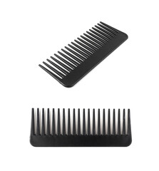 Black plastic comb isolated