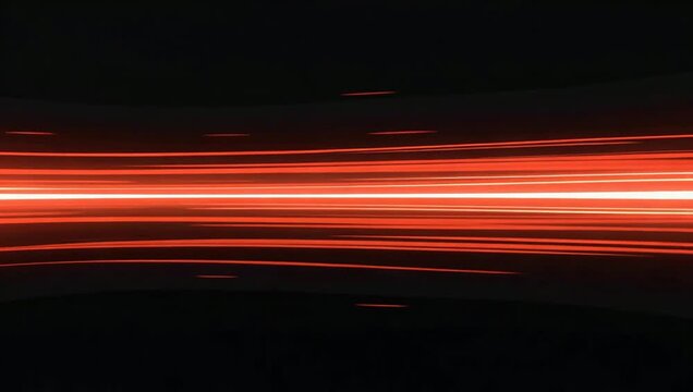 Red speed light horizontal straight line on black background