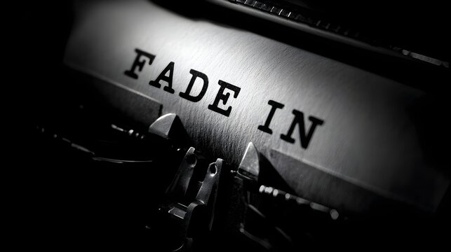 Vintage Typewriter Showing Fade In Text Dramatic Lighting.