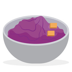 Mashed Purple Sweet Potatoes vector.