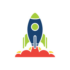 Minimalist Rocket Launch Icon &ndash; Startup Growth, Innovation, Space Technology, and Business Success Symbol for Creative Design.