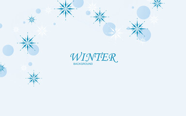 Snowflake background design for winter in flat style, Vector snowflake illustration.