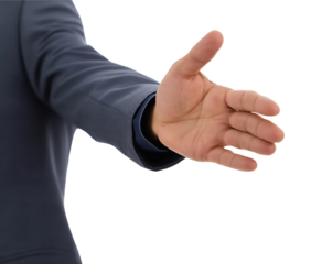 Businessman offering handshake isolated on a transparent background