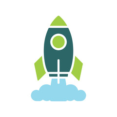 Minimalist Rocket Launch Icon &ndash; Startup Growth, Innovation, Space Technology, and Business Success Symbol for Creative Design.
