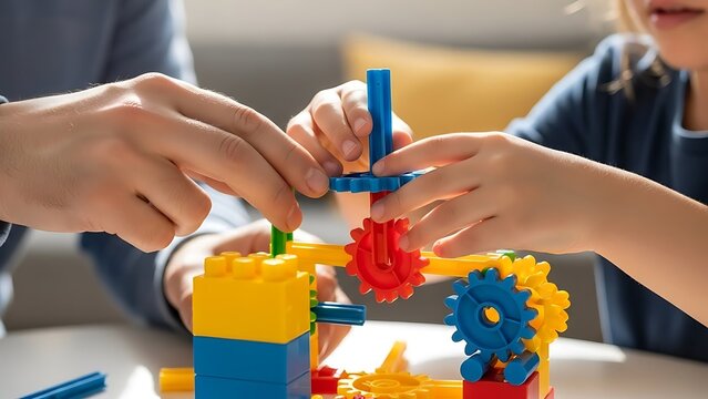Building Together: A Father and Child's Creative Construction