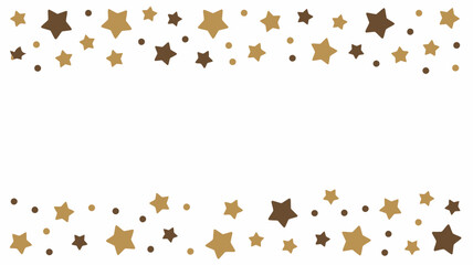 Gold and Brown Star Confetti Scatter Background