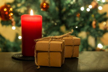 Christmas theme with gifts and decorations