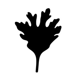 Obraz premium Black silhouette of oak leaf isolated on white background 