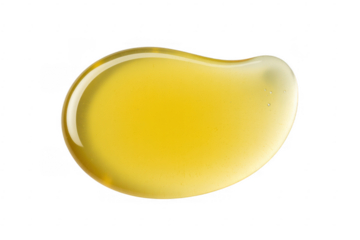 Yellow gel or honey drop liquid isolated on a transparent background