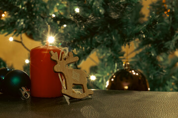 Christmas theme with gifts and decorations