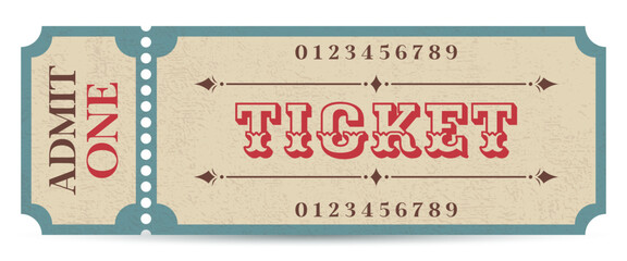 Retro ticket template with vintage typography © M_A_R_I_A_N_N_A