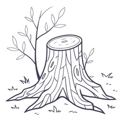 Tree stump with sprouting shoot