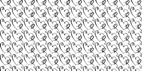 A seamless pattern of charming hand drawn hearts creating a delightful background