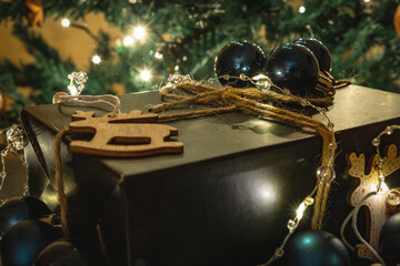 Christmas theme with gifts and decorations