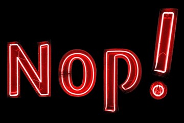 Nop! red neon lights