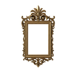 Antique ornate gold picture frame with decorative flourishes and a blank white space for your image, perfect for adding elegance to any decor