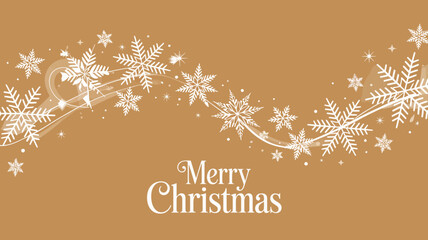 Festive Merry Christmas Greeting with Snowflakes and Pine Branches © Raian