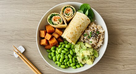Delicious Healthy Meal Bowl with Fresh Ingredients and Colors