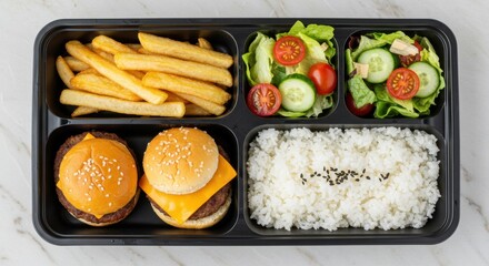 A delicious gourmet dish of healthy fried rice with vegetables served as a white plate meal for a cooked dinner cuisine