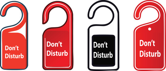 Do not disturb door hanger icon simple curved hook bold outline clean minimal signage design