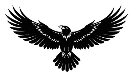 Obraz premium Bold Black and White Eagle Silhouette Symbolizing Power and Freedom in Graphic Design