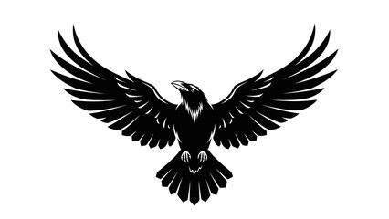 Obraz premium Bold Black and White Artistic Illustration of an Eagle with Wings Spread Wide