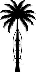 Tropical Surf Island Palm Tree Silhouette Logo