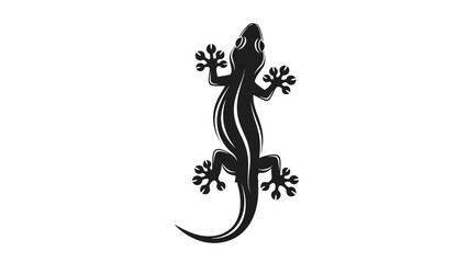 Obraz premium Stylized monochrome gecko silhouette emphasizing natural and artistic themes for creative design