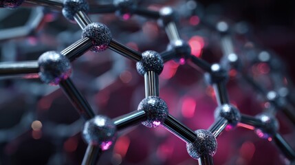 Futuristic molecular structure glowing in abstract science