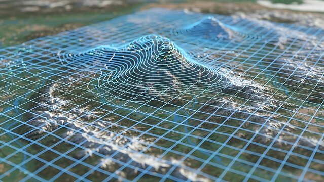 Topographic Grid: Abstract Terrain Visualization - Powered by Adobe