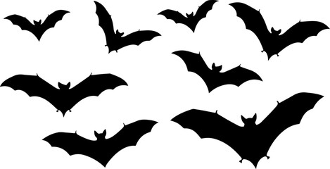 Flying Bat Silhouettes Collection