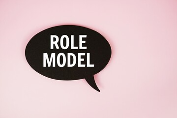 Role Model text with speech bubble top view on pink background