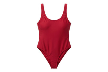 Red One Piece Swimsuit swimwear fashion isolated on a transparent background
