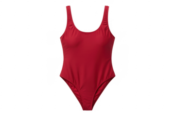 Red One Piece Swimsuit swimwear fashion isolated on a transparent background