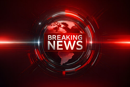 Breaking News Graphic: A dynamic and attention-grabbing graphic designed to announce significant events, with the words Breaking News prominently displayed against a backdrop of a globe.