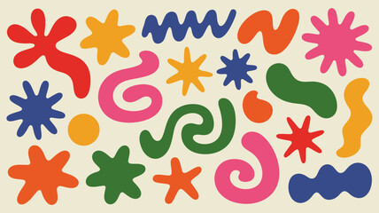 Vibrant Colorful Abstract Shapes and Patterns Background