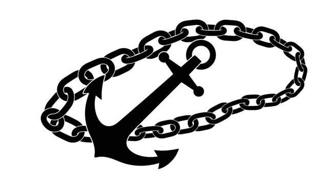 Minimalist anchor embedded within a circular chain symbolizing stability and connection