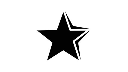 Obraz premium Minimalist black star icon with bold and outlined design on a white background
