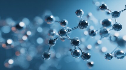 Abstract molecular structure with connected spheres