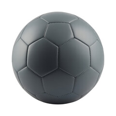 Fototapeta premium Gray soccer ball with black seams sports football isolated on a transparent background