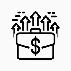 Obraz premium Business growth and financial success with rising arrows