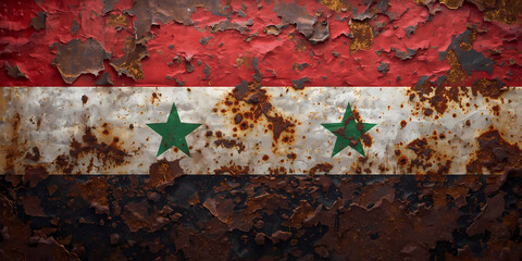 Fototapeta premium Rusted syrian flag illustration